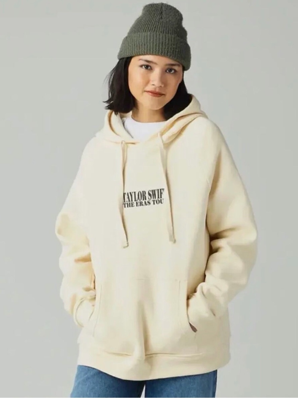 Taylor Swift "The Eras Tour" Official Merch Hoodie - Cream - Size S